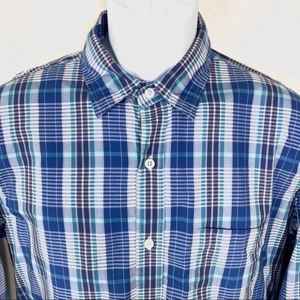 J.Crew plaid casual shirt blue size M